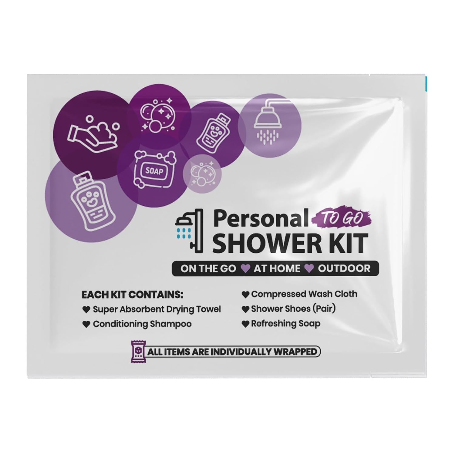 Highlights the product as a complete all-in-one hygiene kit and reinforces portability.