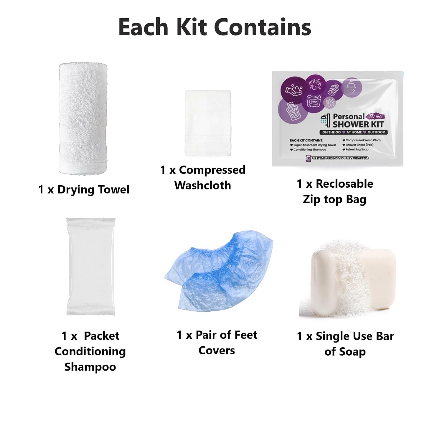 Compact Personal Shower Kit To-Go– Your Hygiene Companion For Travel, Gym, Camping | Shower On The Go | Shampoo, Soap, Towel. All In One (1)