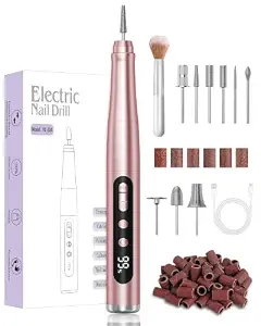 Hoxida Cordless Nail Drill 35000Rpm , Rechargeable Nail File Lcd Display