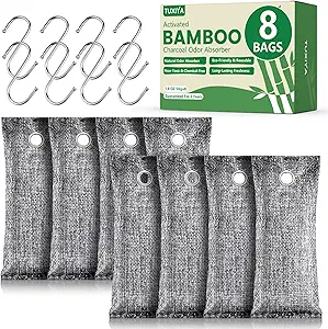Tuxiya 8Pack Activated Charcoal Odor Absorber, Shoe Odor Eliminator