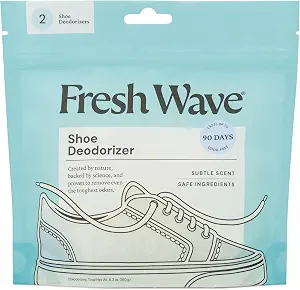 Fresh Wave Shoe Deodorizer, 1 Pack (2 Count) – Natural & Safe Shoe Freshener For All Types Of Shoes, Long-Lasting And Reusable, Odor Eliminator For Strong Odor, Easy-To-Use Shoe Smell Remover