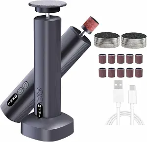 Cordless Electric Foot File Callus Remover - 6-Speed Heel Scraper For Cracked Heels,Painless Dead Skin Remover For Feet, Rechargeable Foot Grinder Professional Pedicure Tools Kits For Feet (Black)