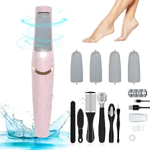 Electric Foot Callus Remover, Foot File, Rechargeable Foot File Set With 4 Different Roller Heads, Professional Pedicure Tools To Remove Cracked Heels And Dead Skin, For Feet Hands Spa
