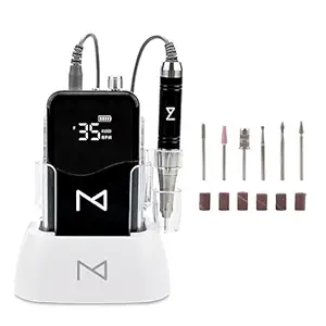 M Mase- Professional Nail Drill Machine, Coreless 2-In-1, 35000 Rpm (Black)