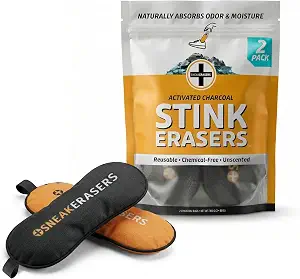 Stinkerasers Activated Charcoal Shoe Deodorizer Bags, 2 Pack