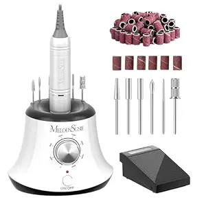 Melodysusie Foot Pedal Nail Drill Sc320I With Bit & Handpiece Storage