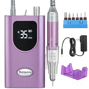 Delanie Professional Nail Drill Rechargeable High Torque 35000 Rpm, Purple