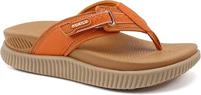 Kuailu Womens Orthotic Cushion Flip Flops Sandals With Arch Support Footbed