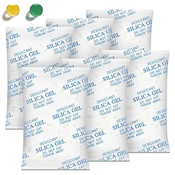 Moisture Absorbers – 100 Gram 16 Packs Silica Gel Packets Food Grade Silica Packets With Color Indicating, Premium Desiccant Packs For Food, Electronics, Closet, Jewelry And Safe Storage