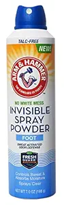 Arm + Hammer Invisible Foot Powder Spray Eliminates Foot Odor & Absorbs Moisture & Sweat While Spraying Clear 7 Ounce (Pack Of 6)