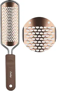 Foot File Foot Scrubber Pedicure - Callus Remover For Feet Easkep Professional Grater Rasp Foot Scraper Corns Callous Removers Cracked Dead Skin Remover For Dry And Wet Feet (Golden)