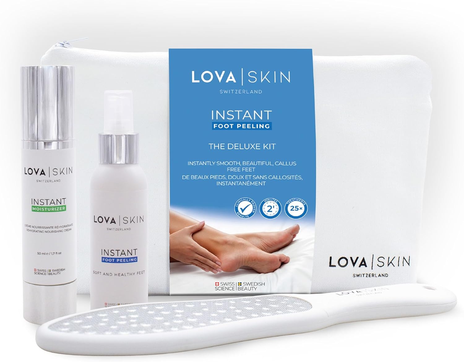 Highlights the full kit contents and premium at-home spa positioning.