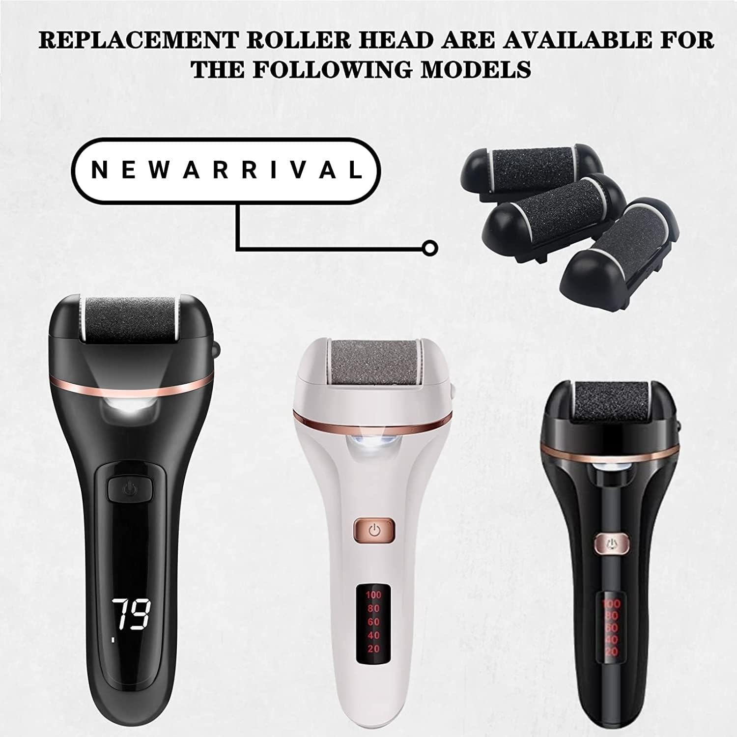 Highlights the texture, build, and functional grinding surface of the replacement heads.