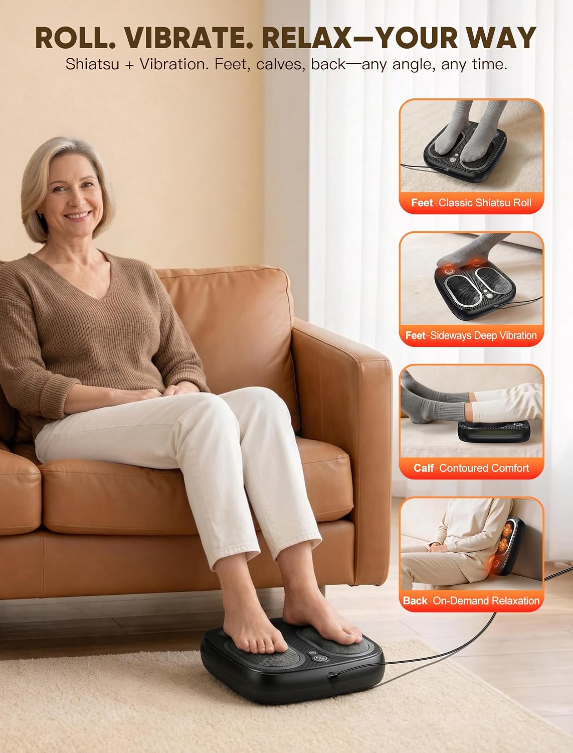 Foot Massager With Vibration For Plantar Fasciitis & Neuropathy