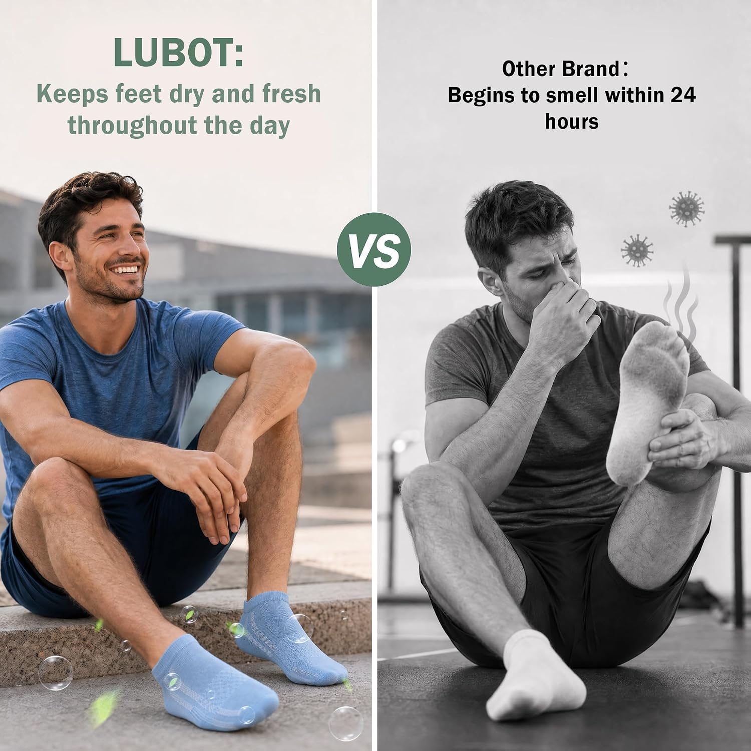 Lubot Anti-Odor 2026 Bamboo Viscose + Cotton Ankle/Crew/Quarter Socks - Moisture-Wicking, Cushioned, Arch Support