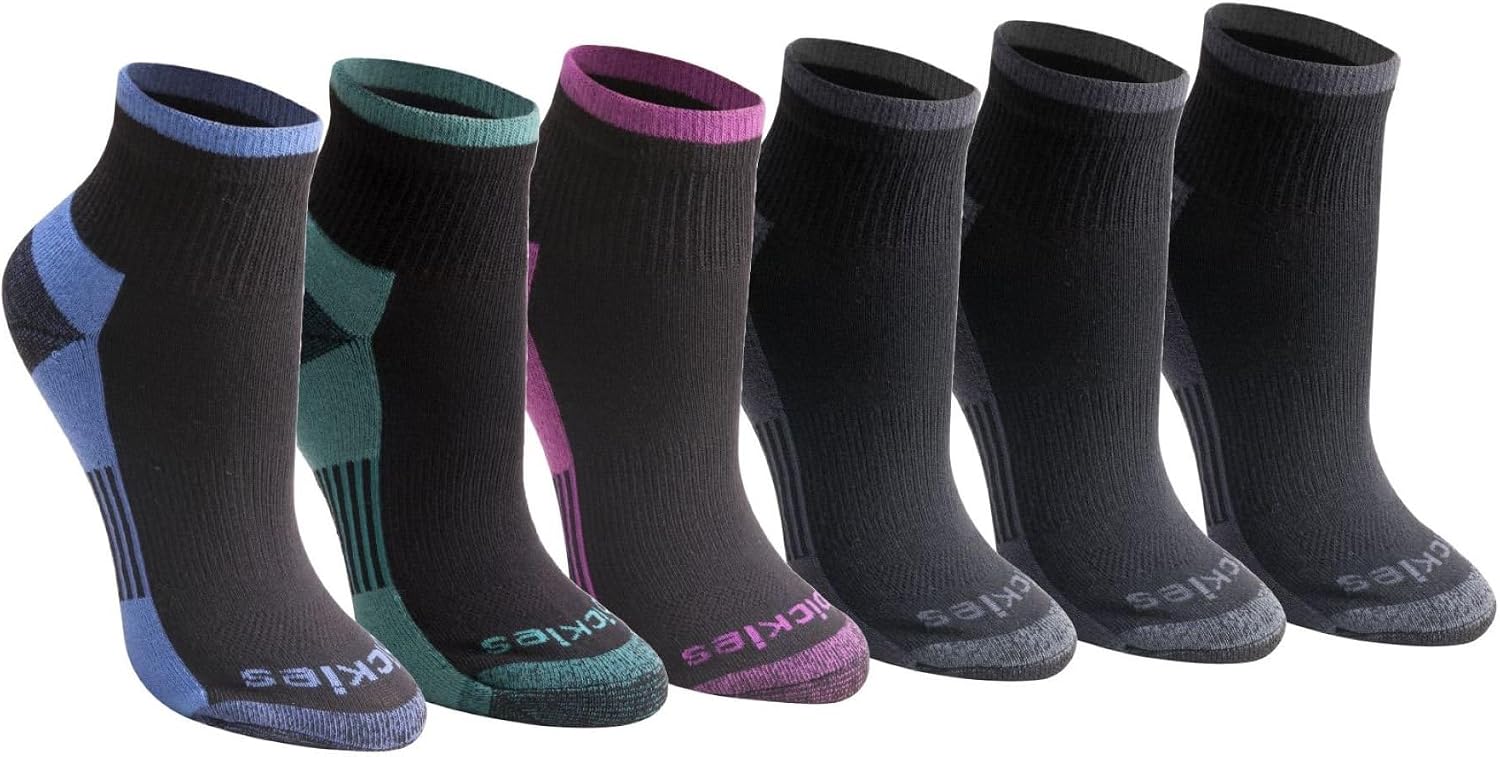 Dickies Women's Dri-Tech Moisture Wicking Quarter Socks (6 & 12 Pairs)