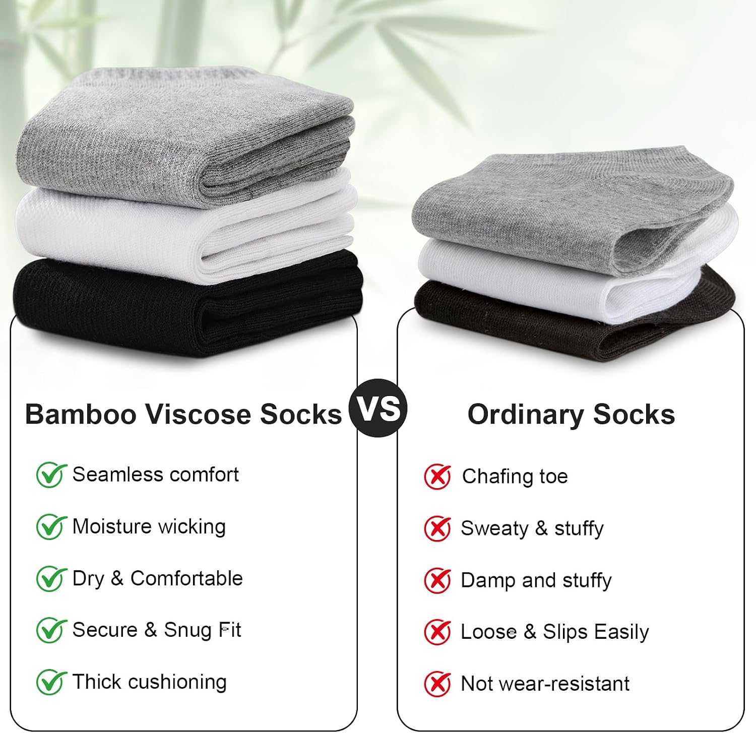 Shows construction quality, knit density, and the bamboo-blend material feel.
