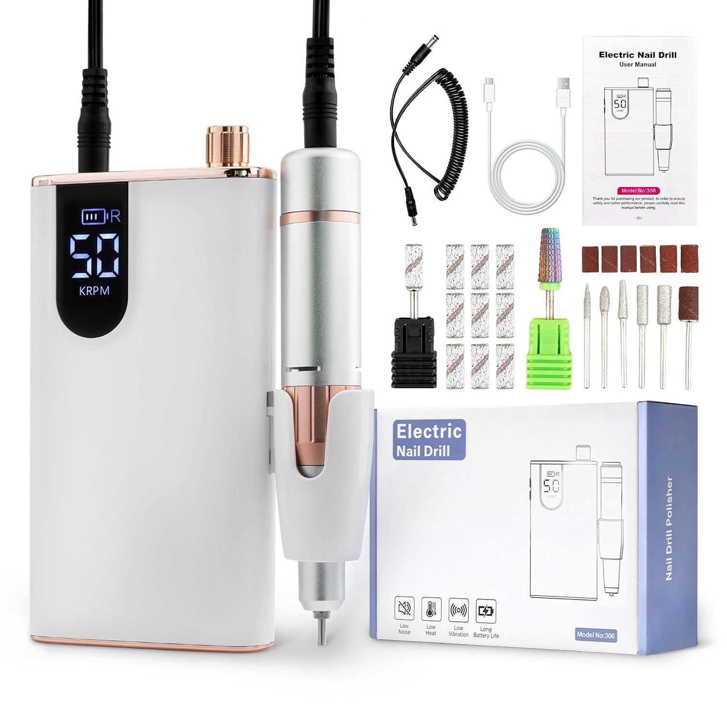 Highlights the compact form factor, cordless design, and overall product identity.