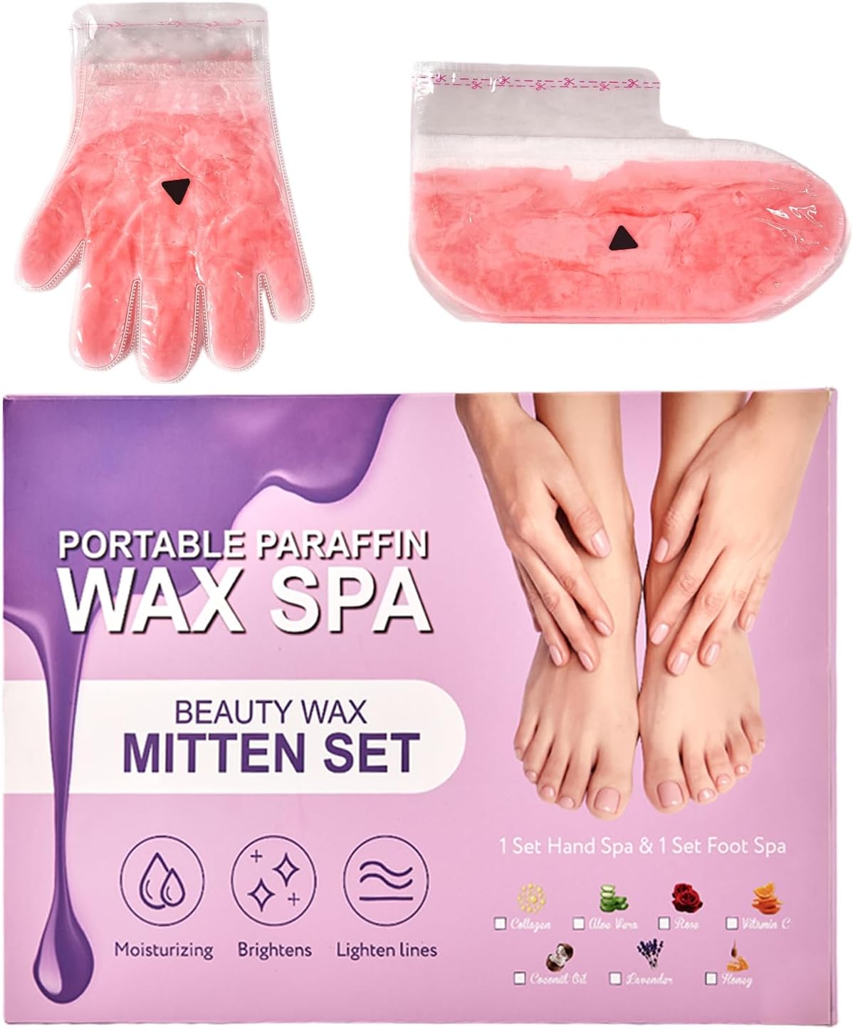 Helps readers quickly understand the full kit contents and the overall product positioning as an at-home hand and foot spa set.