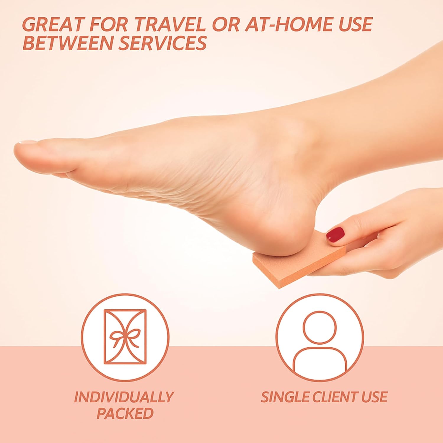 200-Count 3-Piece Pedicure Kit – Nail File, Pumice Pad & Buffer – Disposable, Individually Wrapped For Foot Care, Travel & Home Use