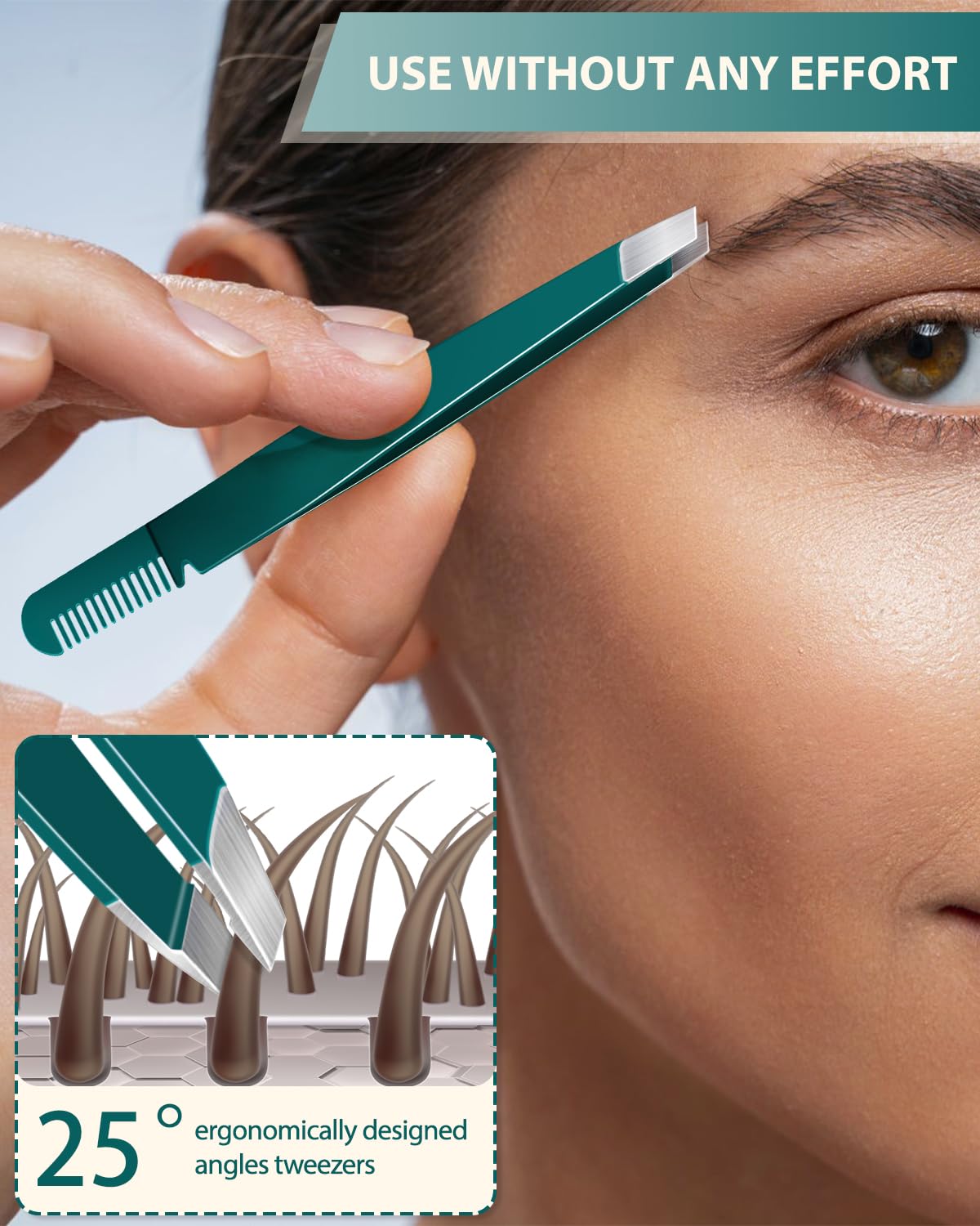 Supports claims about stainless steel construction and precision alignment of the tweezers.