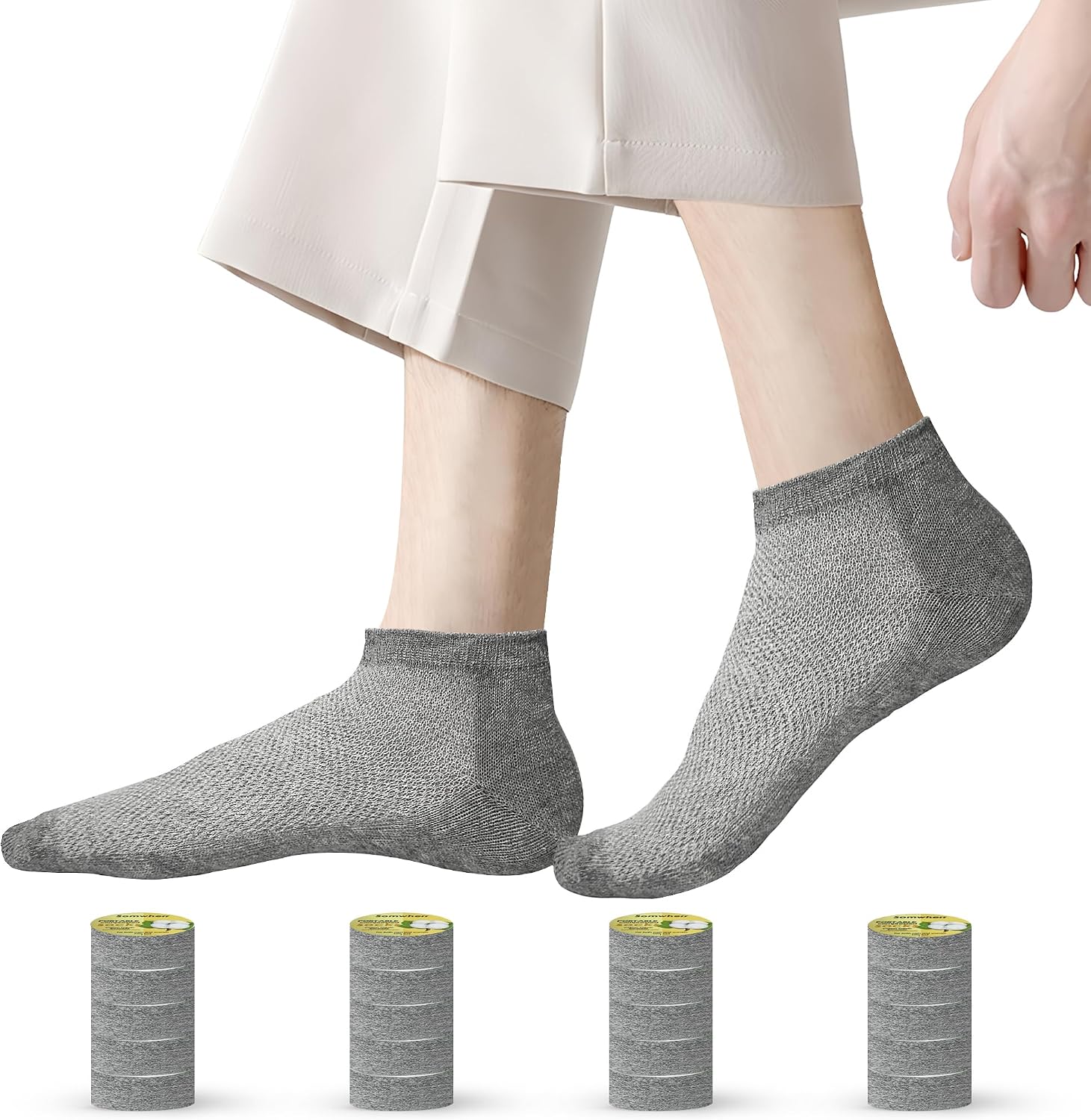 20 Pairs Disposable Compressed Low Cut Socks For Travel Gym Hotel Portable Single Use Socks For Men And Women