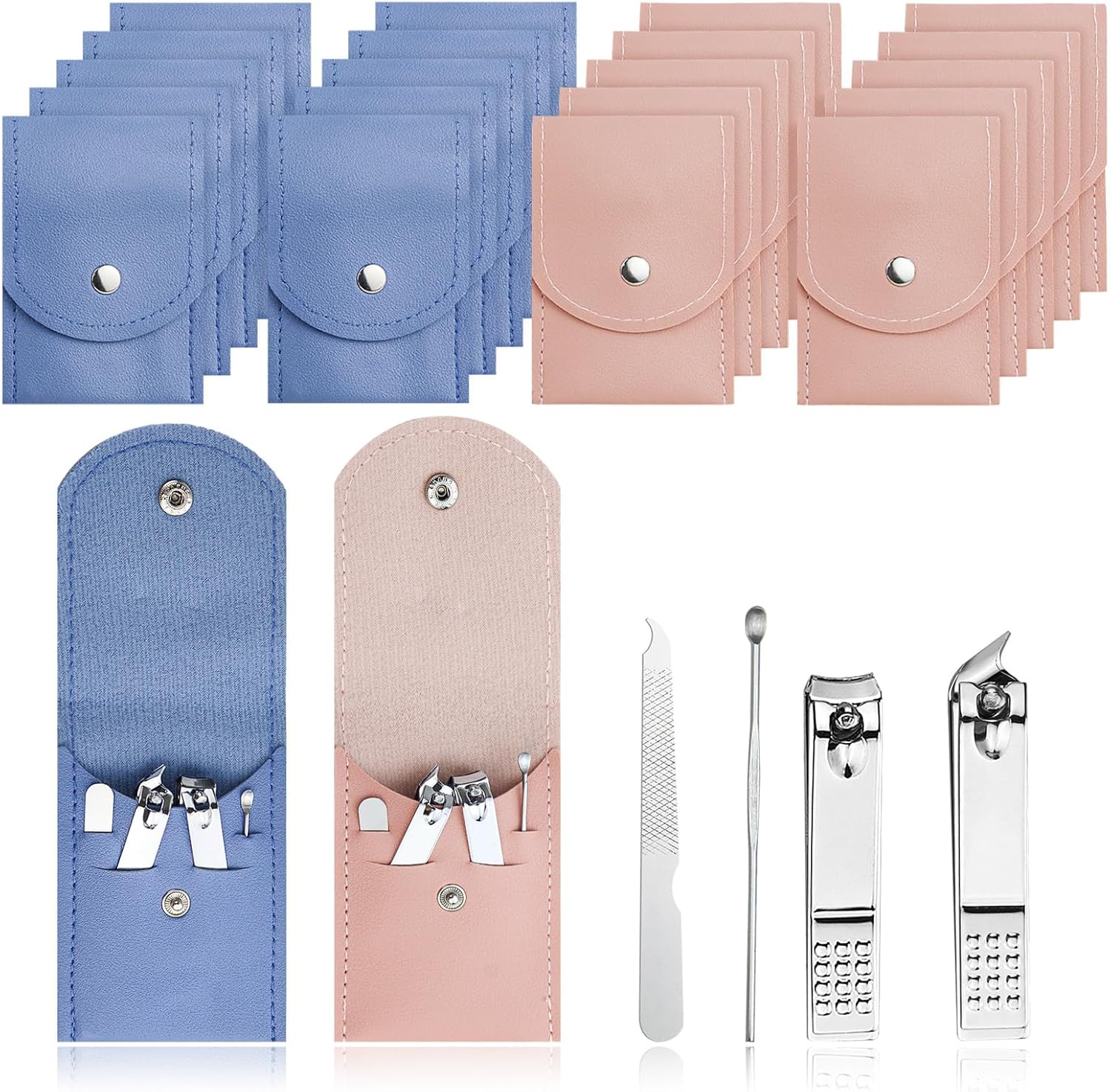 30 Sets Finger Nail Clipper Set Bulk,4 In 1 Adult Stainless Steel