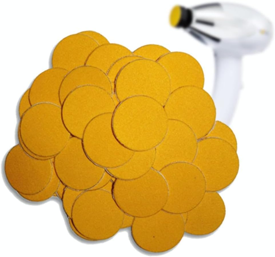 Establishes the core product identity: coarse peel-and-stick refill disks for electric foot files.
