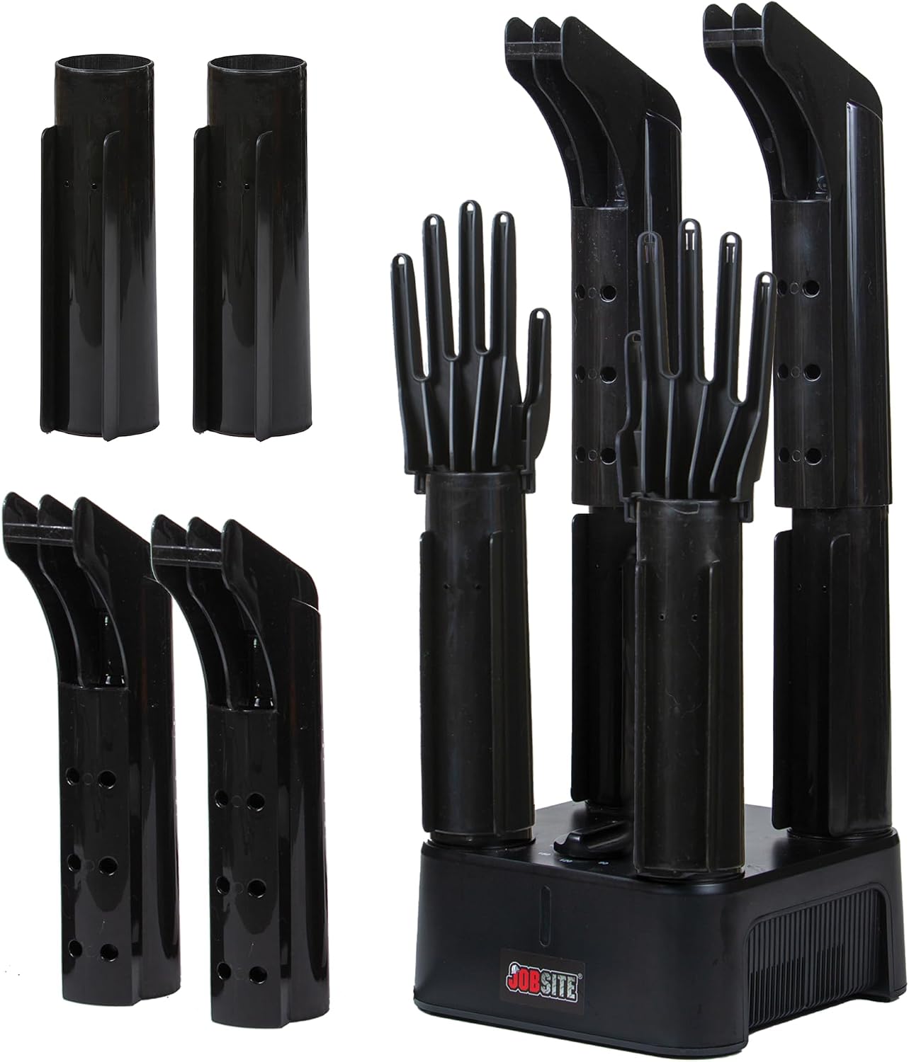 Jobsite Ultra Glove And Boot Dryer - Dry Waders And Tall Boots - Mighty Boot Dryer With Heat Blower Fan & Extender Tubes & Glove Attachments - Fast Drying - Helps Reduce Odor