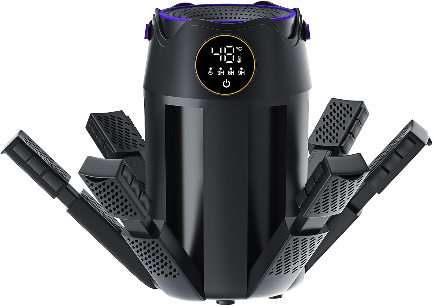 Highlights the overall form factor, compact size, and multi-arm design that defines the product.