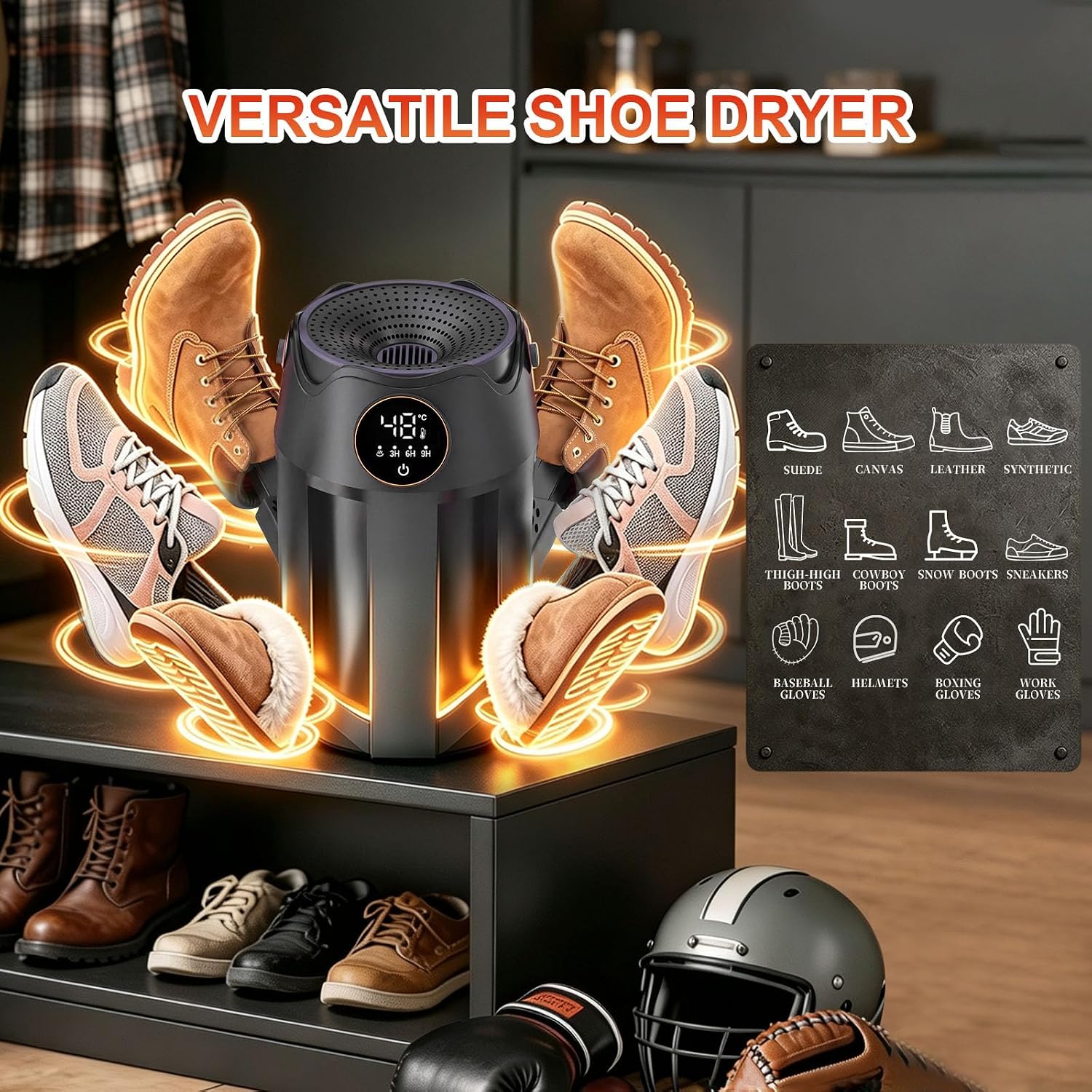 Helps readers judge space requirements, stability, and the actual physical shape of the unit.
