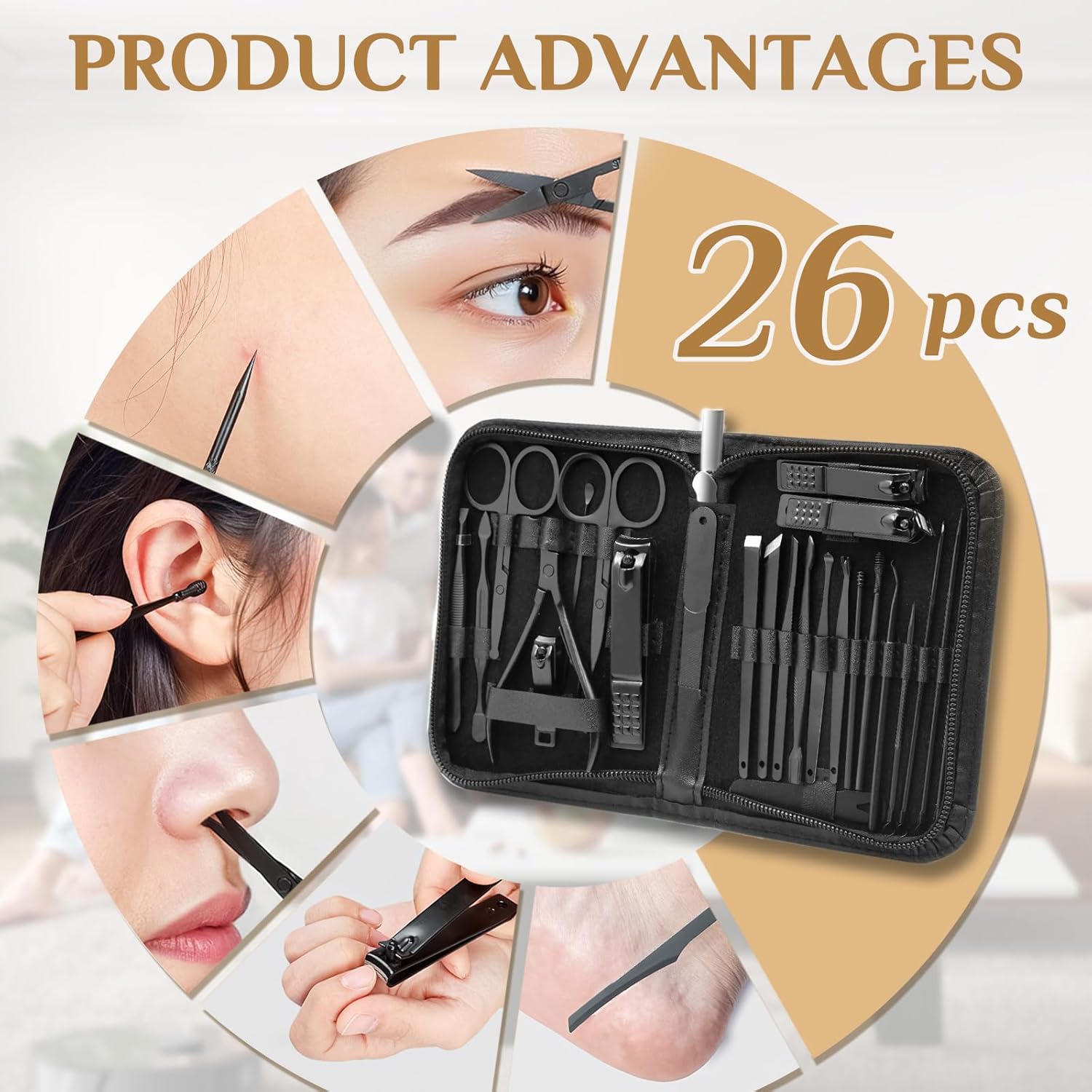 Helps readers understand the physical format and how the kit is arranged inside the case.