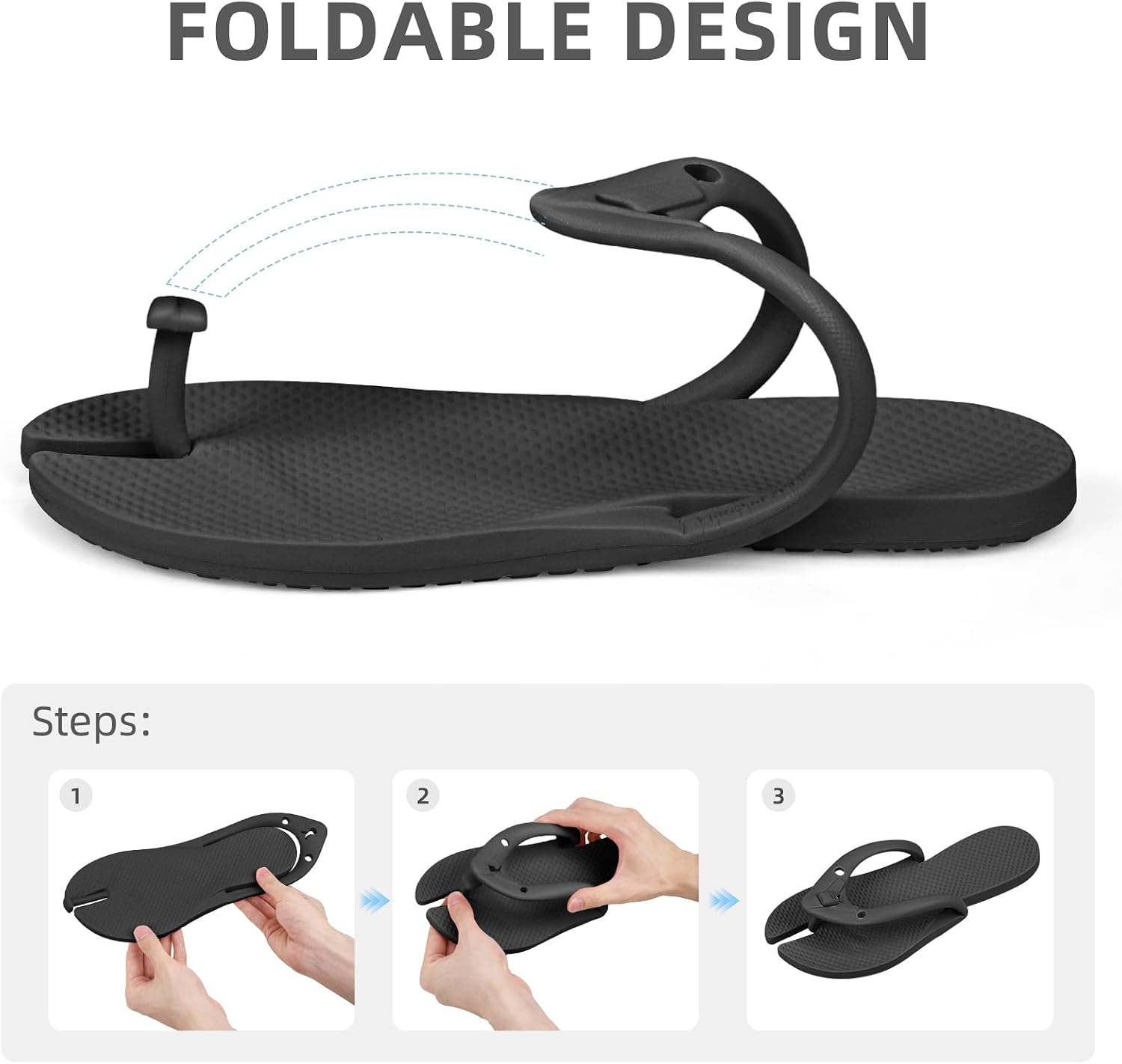 Zooron Flip Flops For Women Men, Foldable Shower Shoes & Travel Slippers