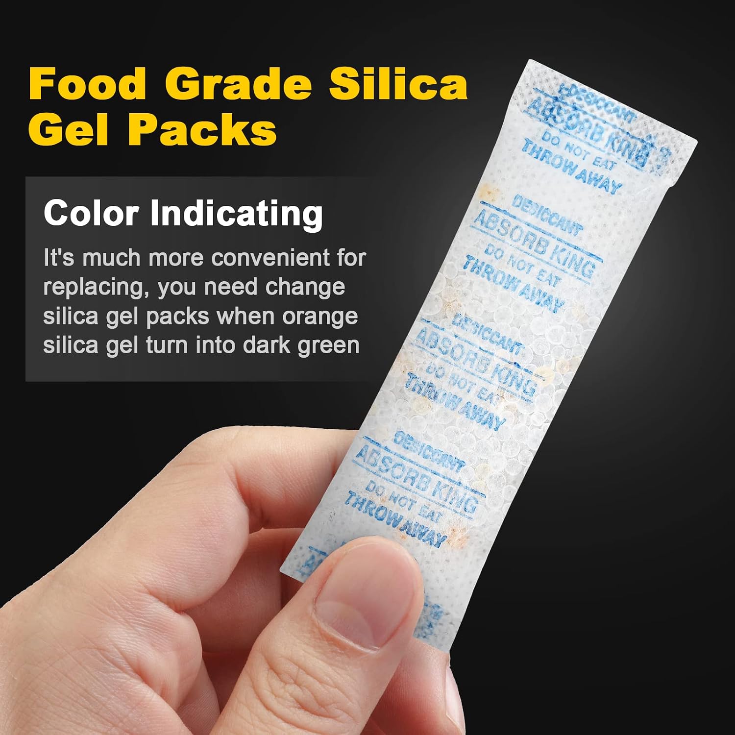 Explains the color-indicating function and how users know when to recharge or replace the packets.