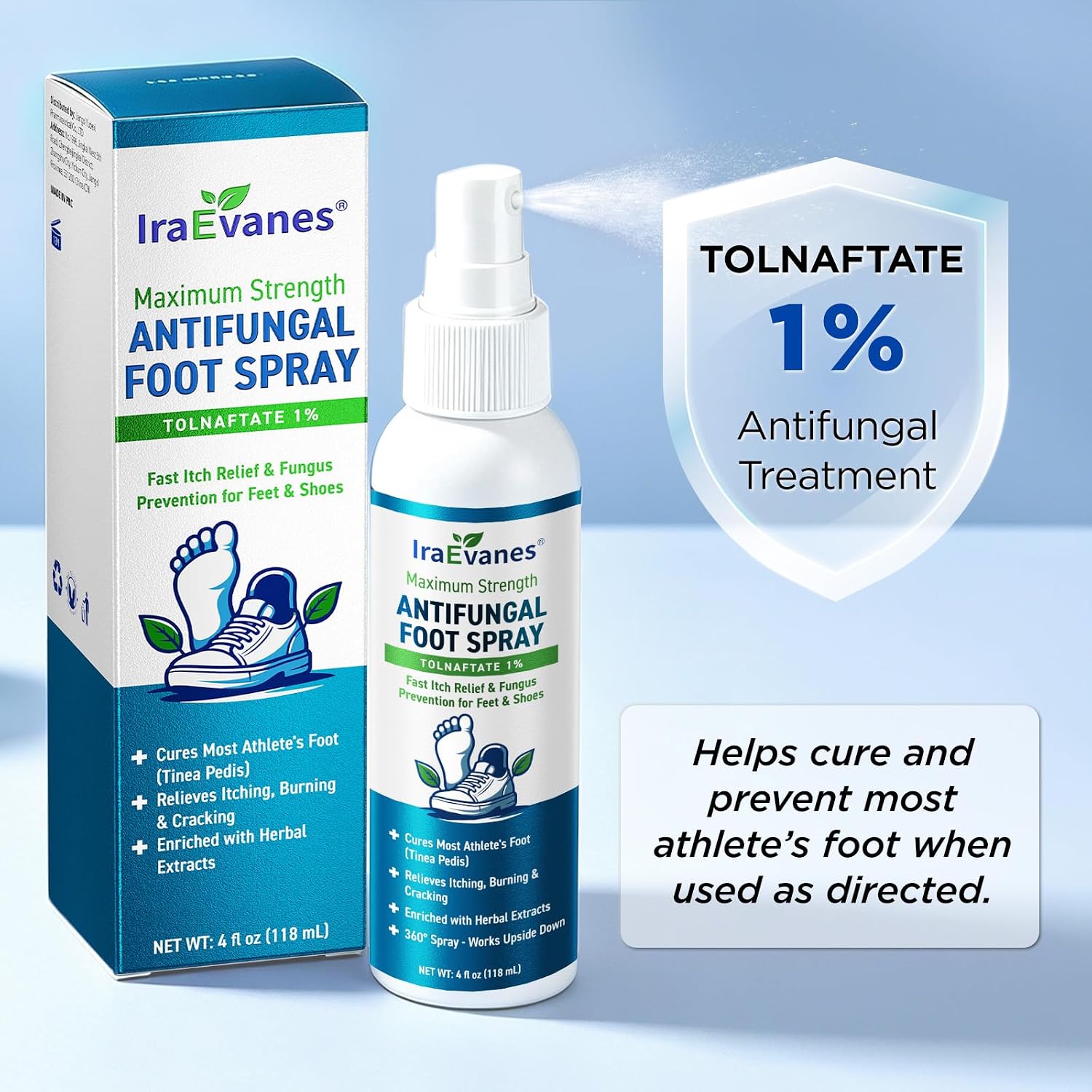 Athlete's Foot Spray, Tolnaftate 1%, 4 Fl Oz Each, 2-Pack