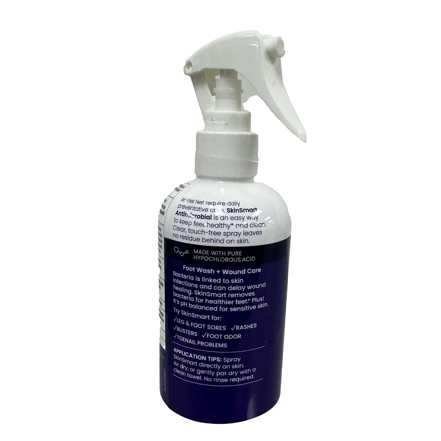Skinsmart Antimicrobial Foot Cleanser, Hypochlorous Acid Spray, 8 Oz