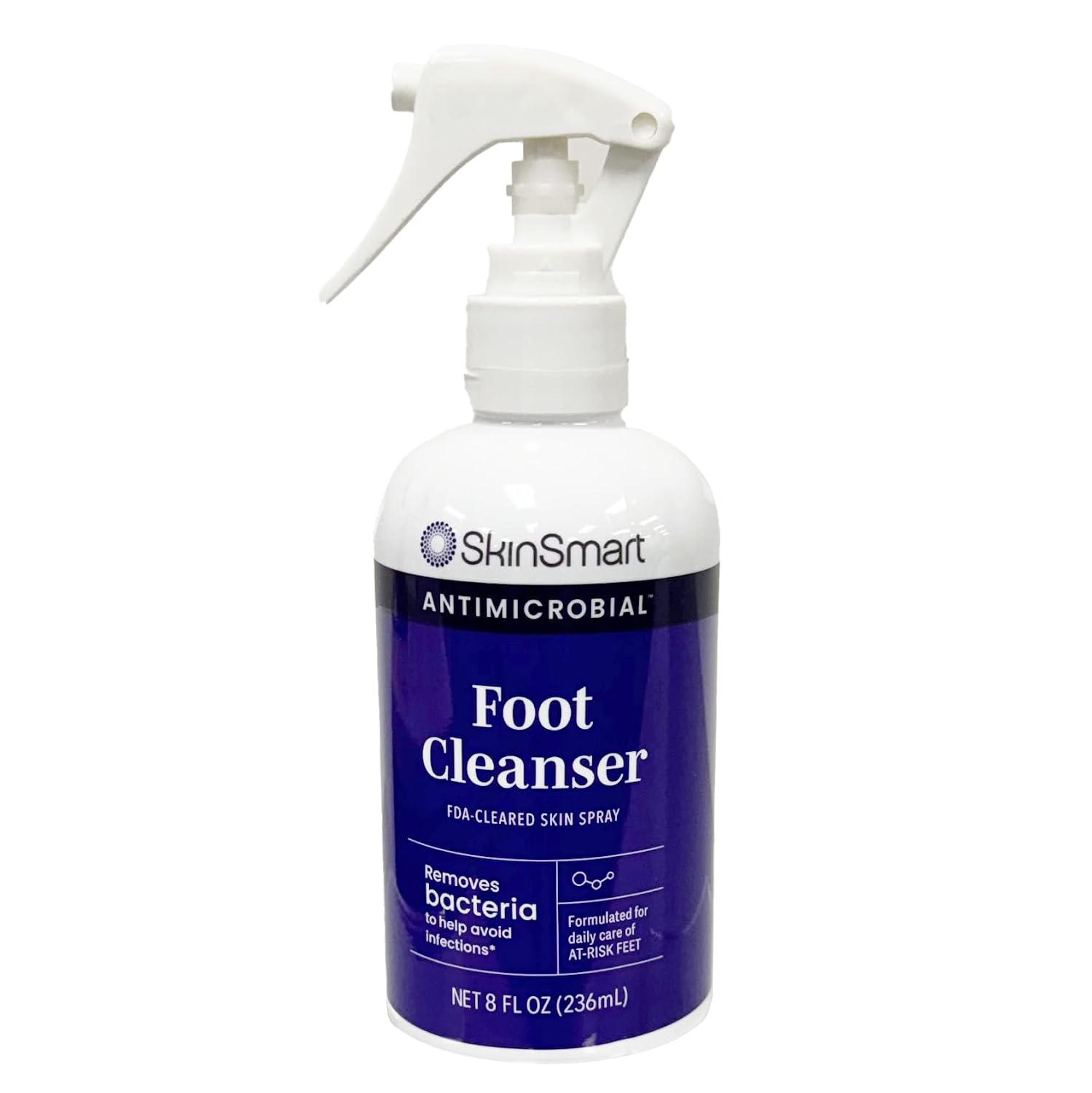 Branding, bottle design, and the fact that this is a 8 oz spray cleaner for foot hygiene.