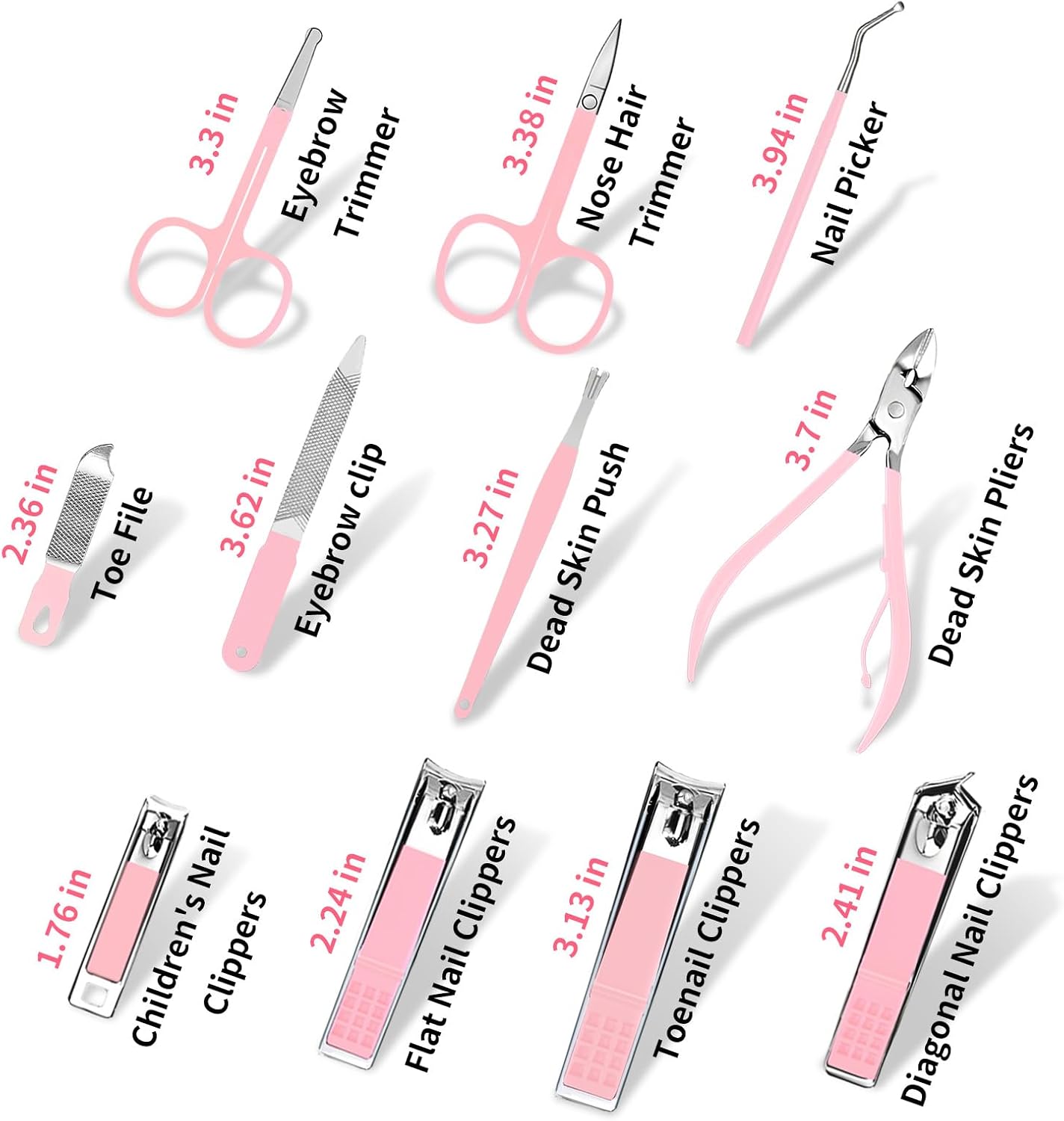 Manicure Set Nail Clippers Set Pedicure Kit, 26-Piece Pink