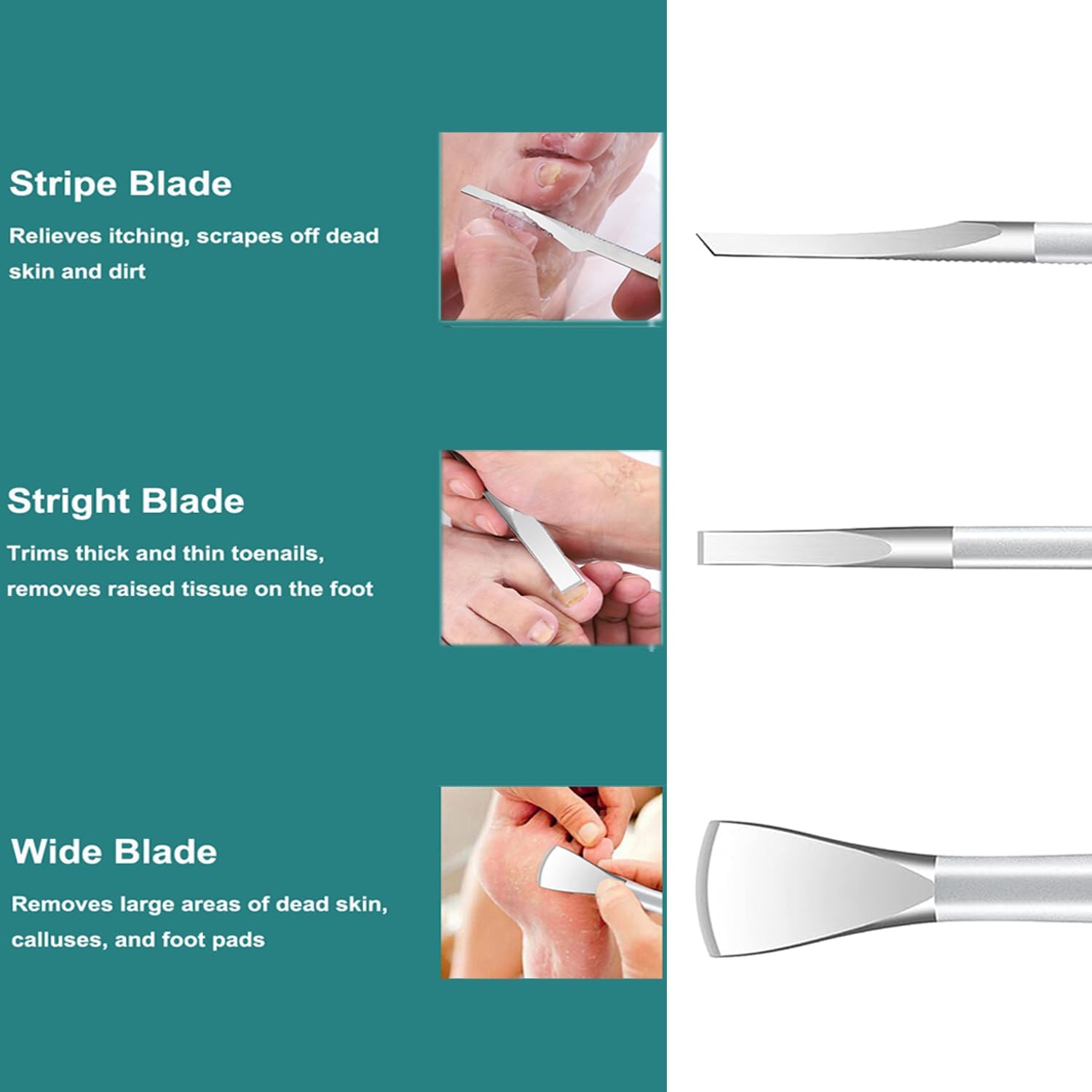 Helps showcase the different tool heads and the stainless steel construction, which supports quality and versatility claims.