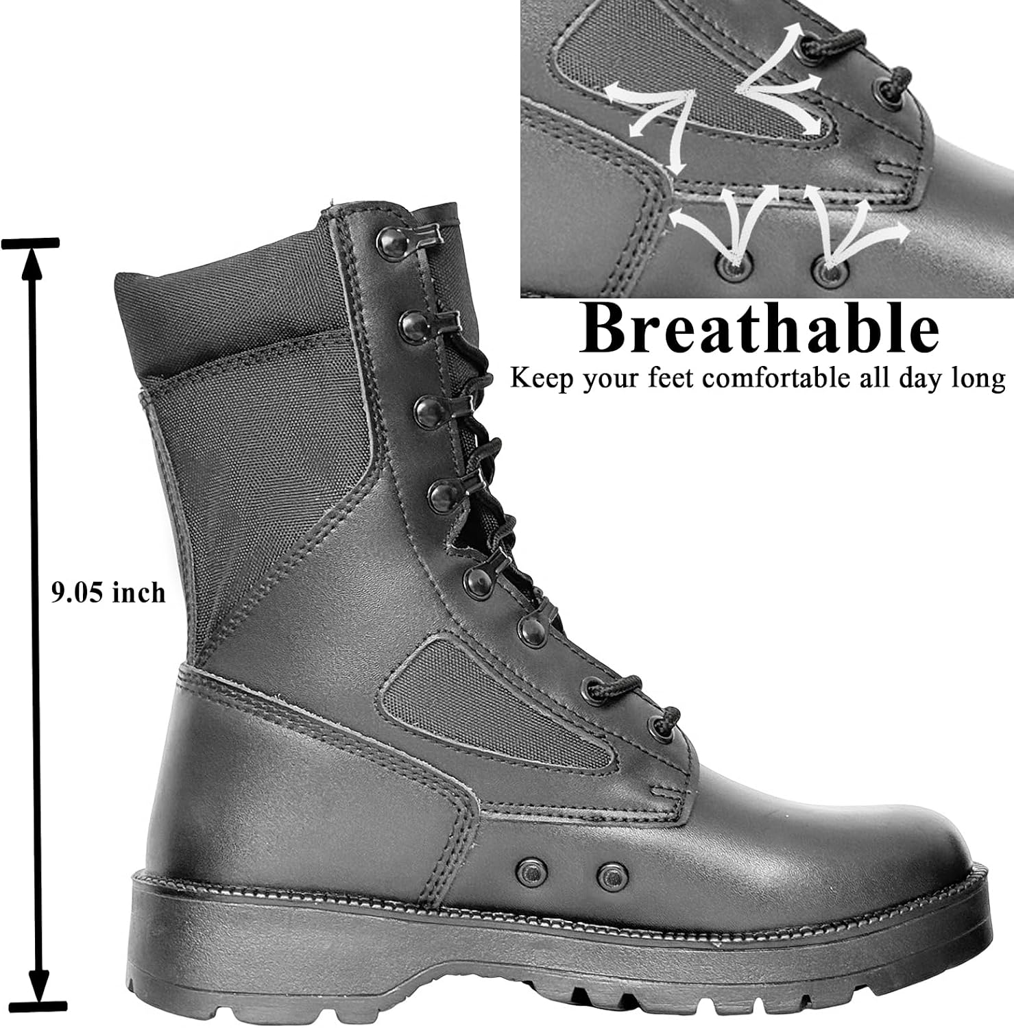 Build quality and material mix, especially leather plus breathable mesh.