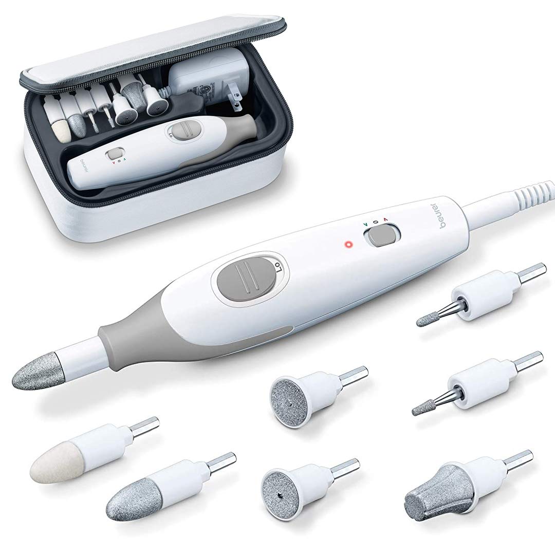 Beurer Mp32 Electric Nail Drill With 7 Attachments, Manicure/Pedicure Set With 2-Speed Levels & Dual Rotation For Salon-Quality Nail Care At Home, Including Storage Case