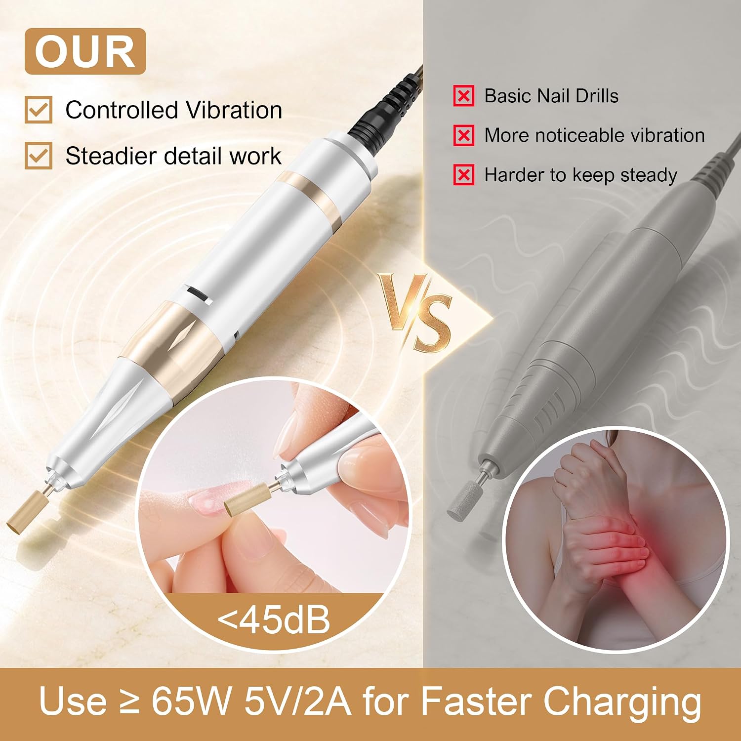 Nail Drill Professional Cordless Electric Nail File