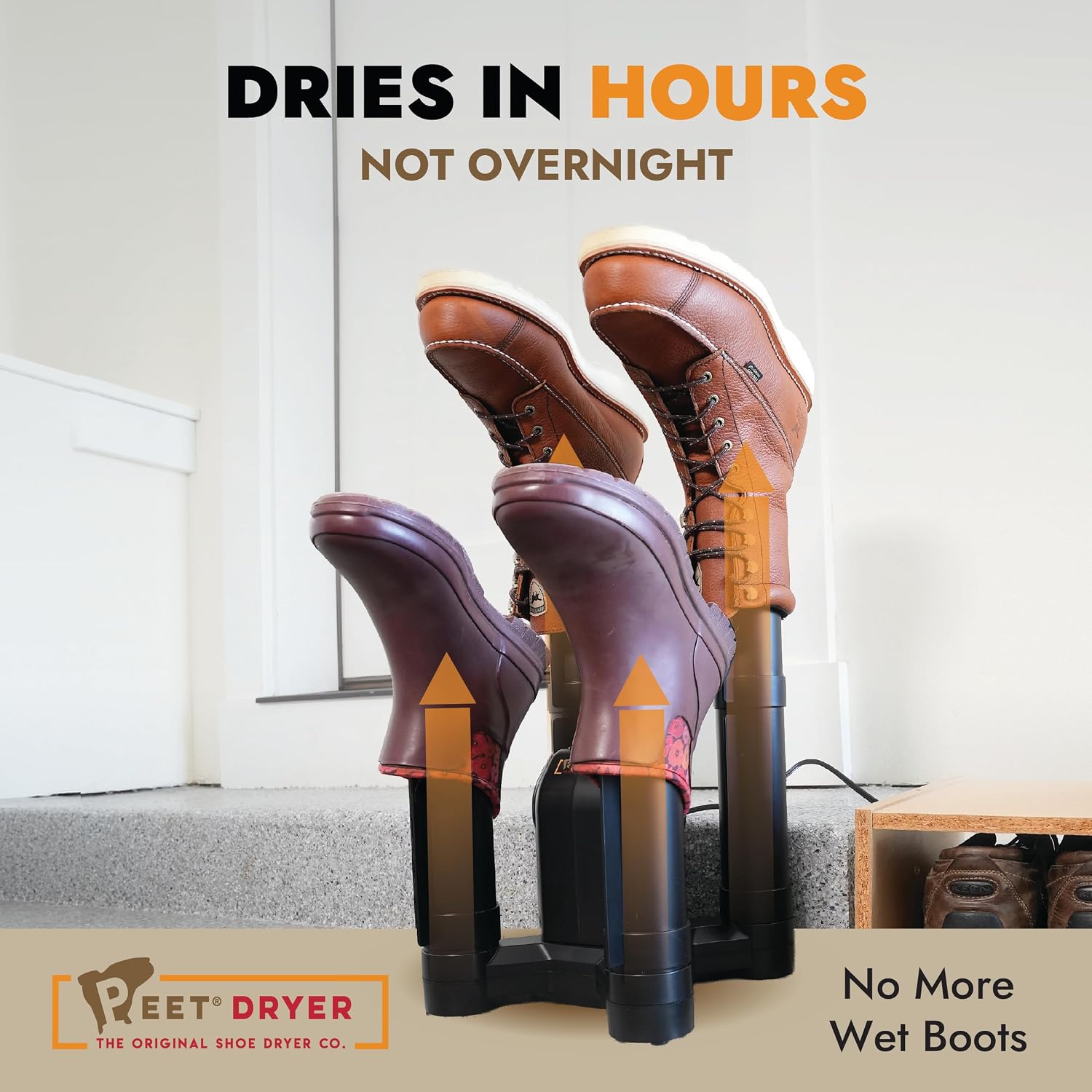 Peet Apex 2-Pair Forced Air Boot And Shoe Dryer, Heat, Digital Timer