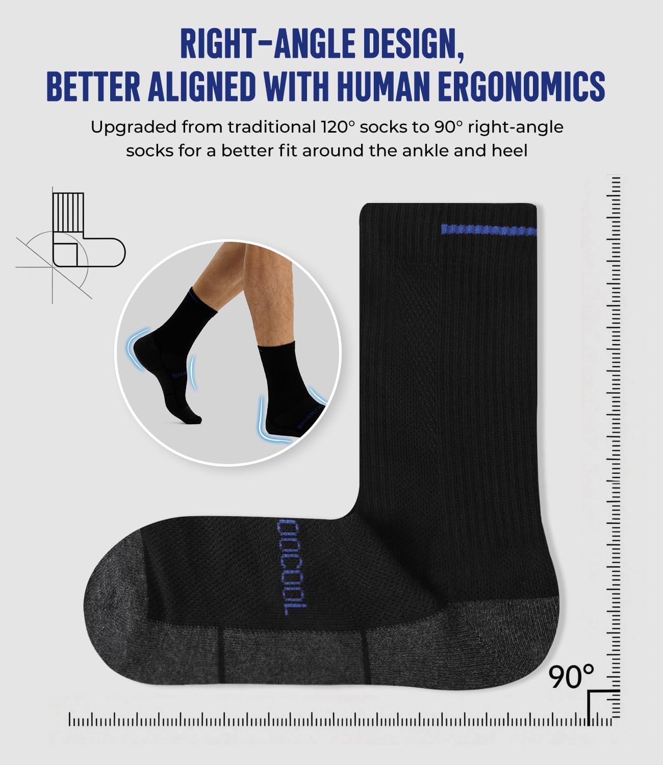 Functional sock features that support comfort and athletic use.